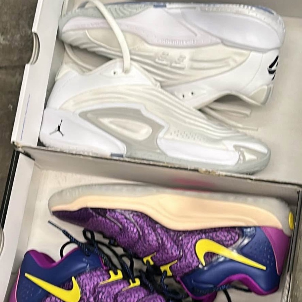 Luka and k17 White and Purple Athletic Shoes two pairs